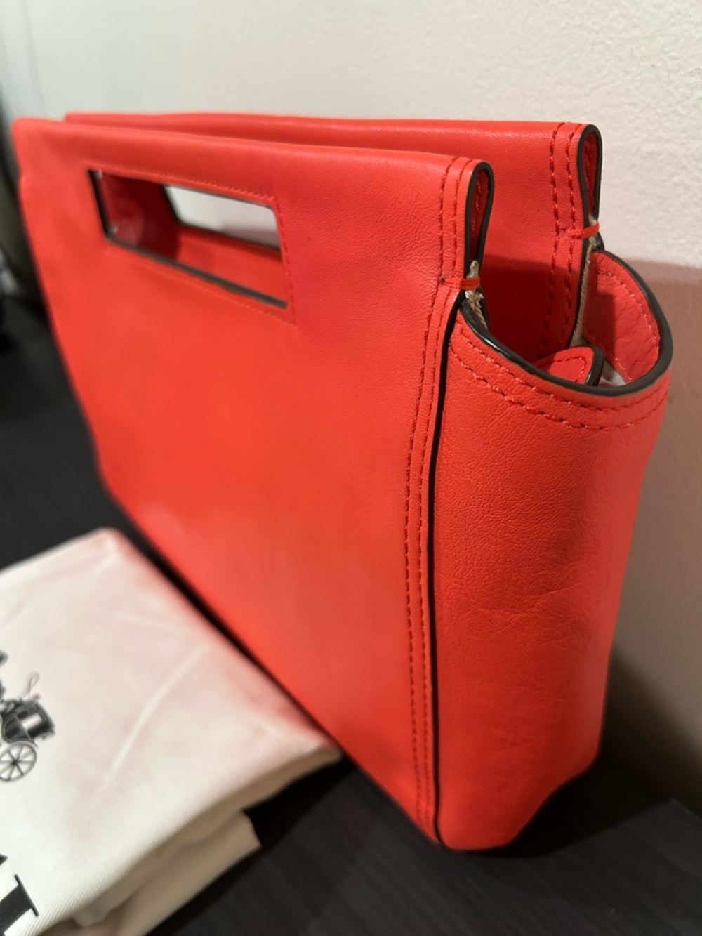 Coach Legacy Leather Red Basket Bag with Dust Bag EUC - Picture 6 of 9